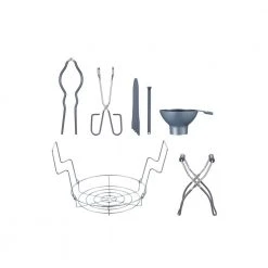 7 Piece Premium Stainless Steel Canning Cookware Set Starter Kit with Rack, Tongs, Wrench, Lid Lifter by Concord