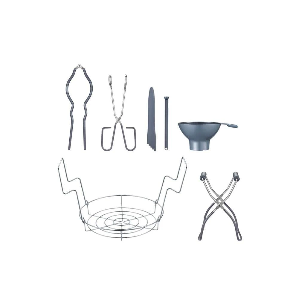 7 Piece Premium Stainless Steel Canning Cookware Set Starter Kit with Rack, Tongs, Wrench, Lid Lifter by Concord
