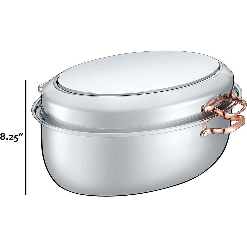 12 qt. Stainless Steel Roasting Pan and Griddle 3 Ply Bottom Design by Concord - Image 3