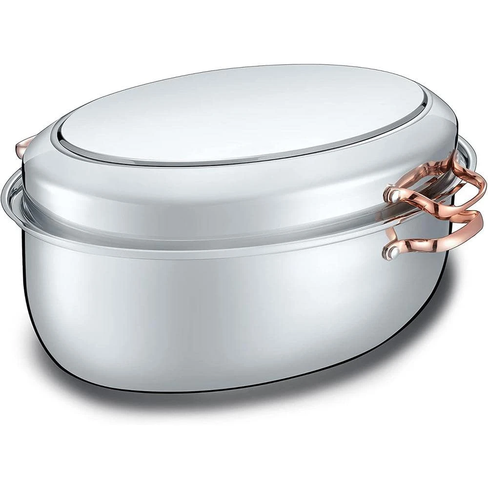 12 qt. Stainless Steel Roasting Pan and Griddle 3 Ply Bottom Design by Concord