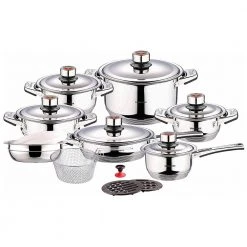 18-Piece Stainless Steel Cookware Set, Induction Compatible by Concord