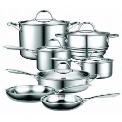 Multi-Ply Clad 12-Piece Stainless Steel Nonstick Cookware Set by Cooks Standard
