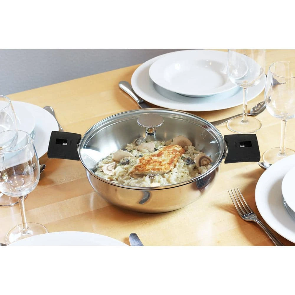 Tulipe 3-Piece Stainless Steel Nonstick Frying Pan Set by Cristel - Image 5