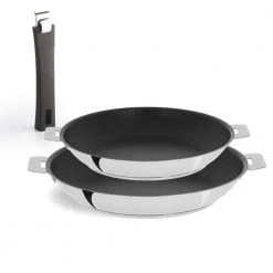 Tulipe 3-Piece Stainless Steel Nonstick Frying Pan Set by Cristel