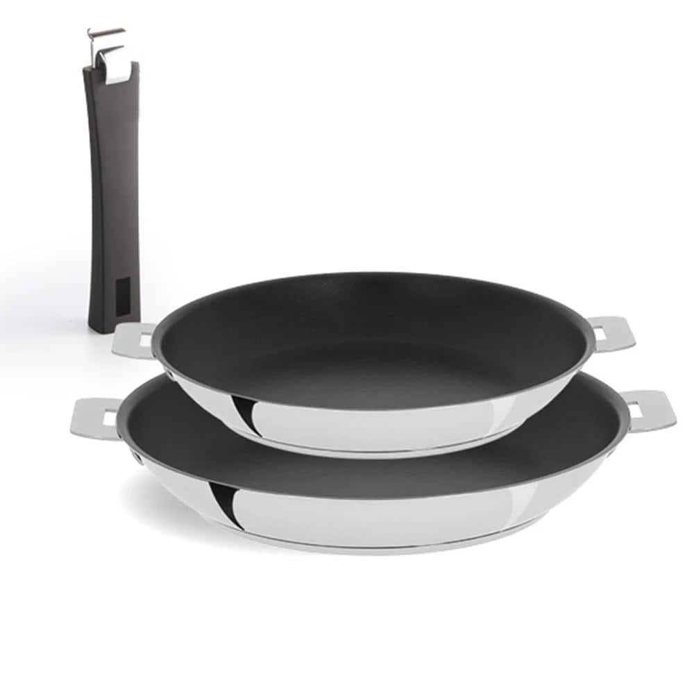 Tulipe 3-Piece Stainless Steel Nonstick Frying Pan Set by Cristel