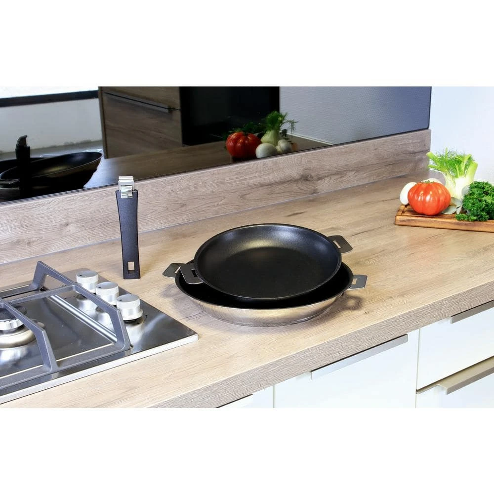 Tulipe 3-Piece Stainless Steel Nonstick Frying Pan Set by Cristel - Image 2
