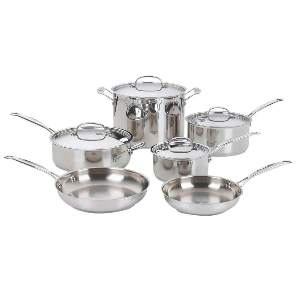 Chef's Classic 10-Piece Stainless Steel Cookware Set with Lids by Cuisinart
