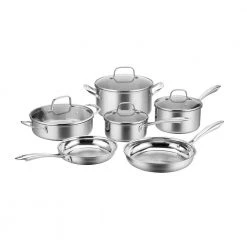 Tri-Ply 10-Piece Stainless Steel Cookware Set with Glass Lids by Cuisinart