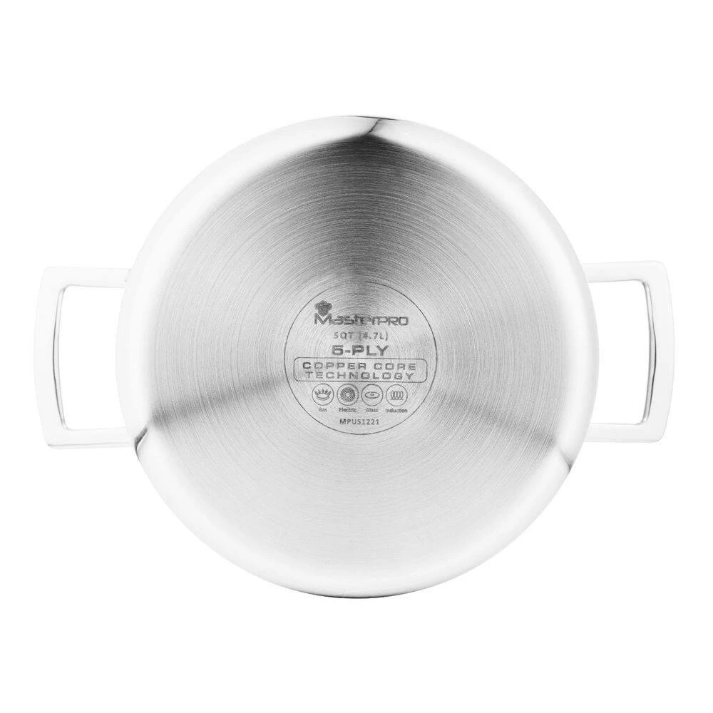 5CX 5 qt. Round Stainless Steel Dutch Oven with Lid by MasterPRO - Image 7