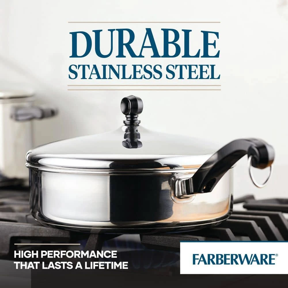 Classic Series 10 in. Stainless Steel Nonstick Frying Pan with Glass Lid by Farberware - Image 4