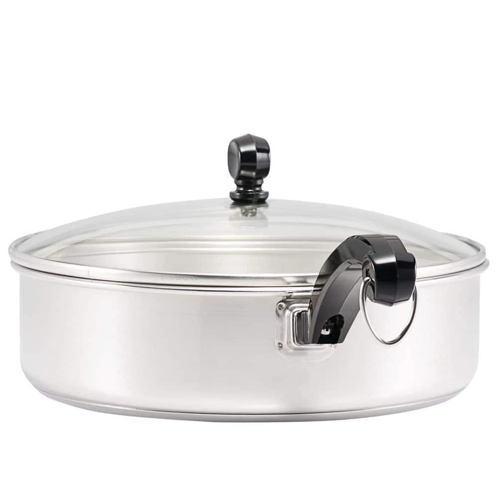 Classic Series 10 in. Stainless Steel Nonstick Frying Pan with Glass Lid by Farberware