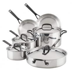 10-Piece Stainless Steel Induction Cookware Set by KitchenAid