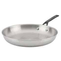 12.25 in. Polished Stainless Steel Frying Pan by KitchenAid