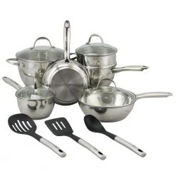 Ridgewell 13-Piece Stainless Steel Cookware Set by Oster
