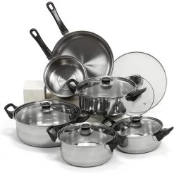 12 Piece Stainless Steel Cookware Set by THE CLEAN STORE
