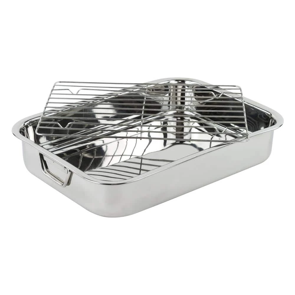 Stainless Steel Roasting Pan with Rack by Unbranded - Image 3