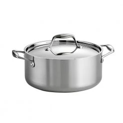 Gourmet Tri-Ply Clad 5 qt. Round Stainless Steel Dutch Oven with Lid by Tramontina