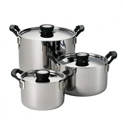Nesting 6-Piece Stainless Steel Tri-Ply Clad Sauce and Stock Pot Set by Tramontina