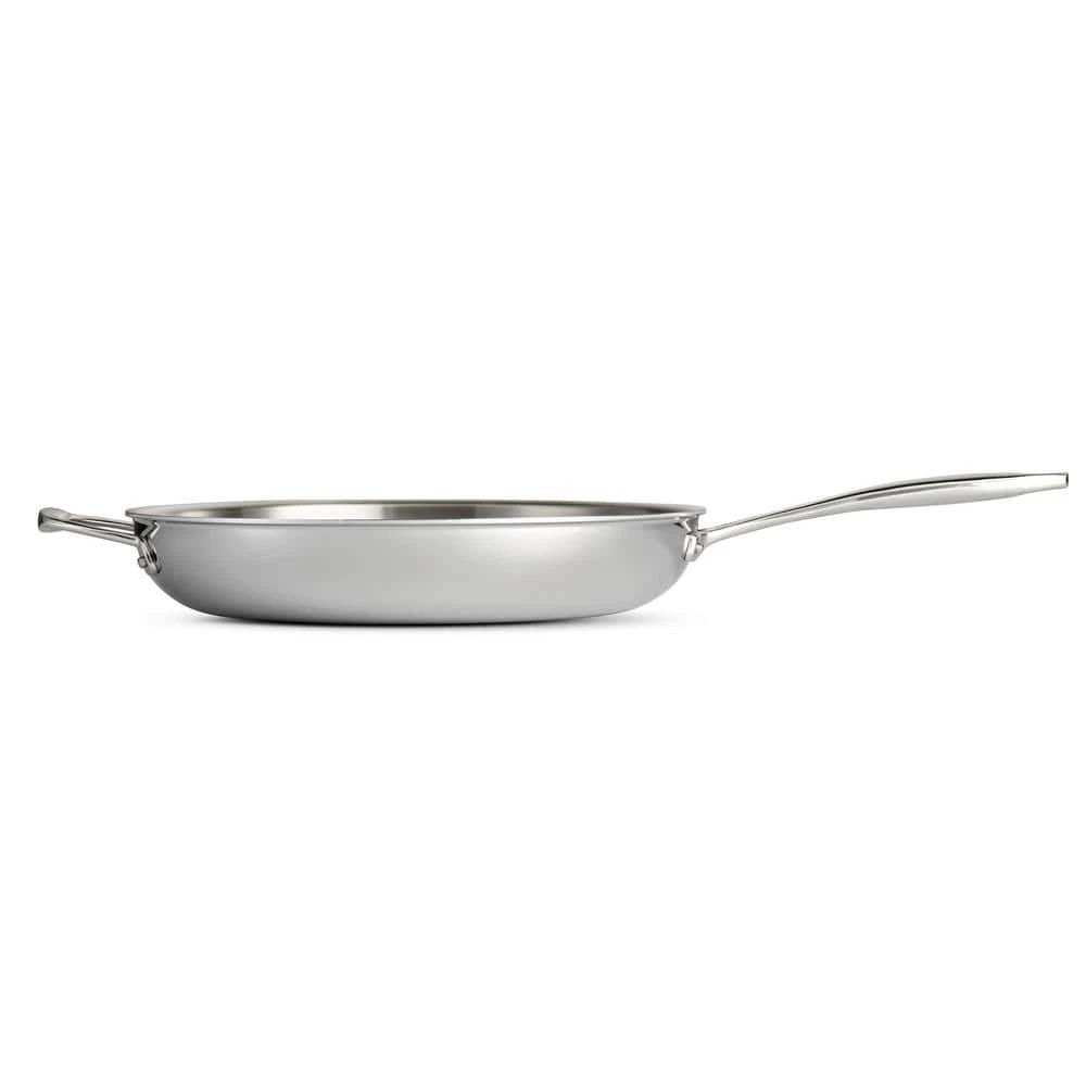 Gourmet Tri-Ply Clad 12 in. Stainless Steel Frying Pan with Helper Handle by Tramontina - Image 2