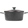 The Rock 7.2 qt. Aluminum Nonstick Stock Pot in Black Speckle with Glass Lid by Starfrit