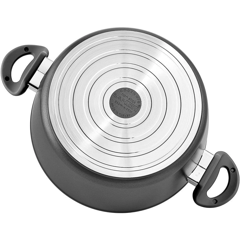 6 qt. Titanium coated Aluminum Non-Stick Stock Pot in Gray with Glass Lid by CONTEXT - Image 3