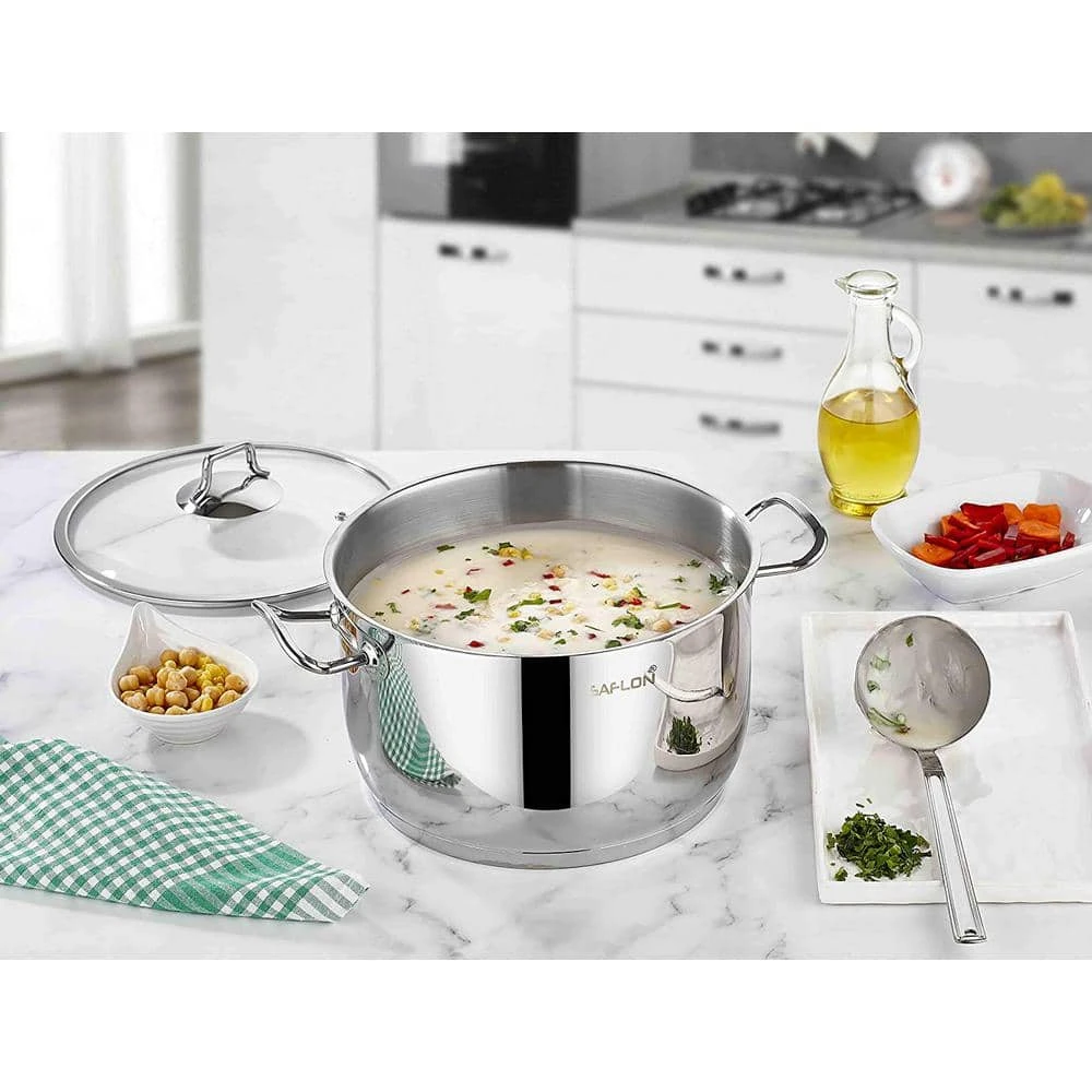 8 qt. Stainless Steel Stock Pot with Glass Lid by CONTEXT - Image 2
