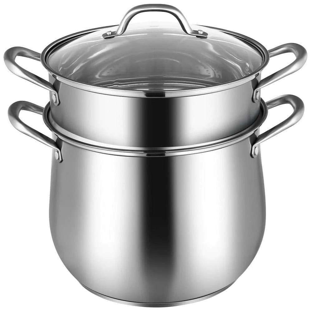 4.2 qt. Stainless Steel Stock Pot with 2 qt. Steamer Insert and Lid by WELLFOR