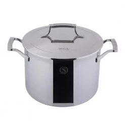 8 qt. Tri-Ply Stainless Steel Stock Pot with Lid by SAVEUR SELECTS