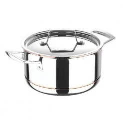 5CX 3.5 qt. Stainless Steel Copper Core Soup Pot with Glass Lid by MasterPRO