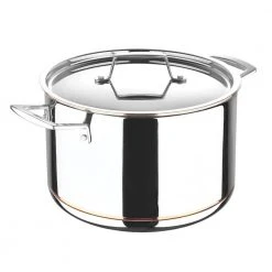5CX 8 qt. Stainless Steel 5-Ply Copper Core Stock Pot with Lid by MasterPRO