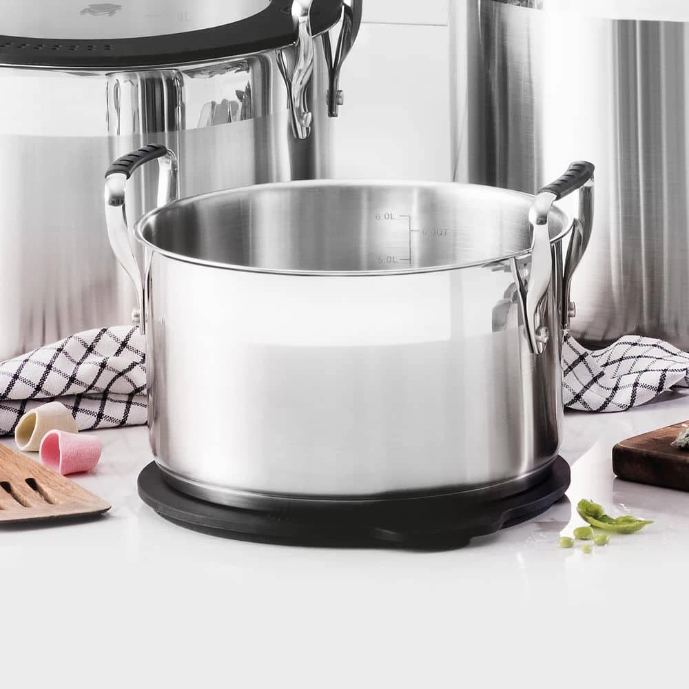 Nesting Stainless Steel Collection 3.6 qt. Covered Stock Pot by MasterPRO - Image 3