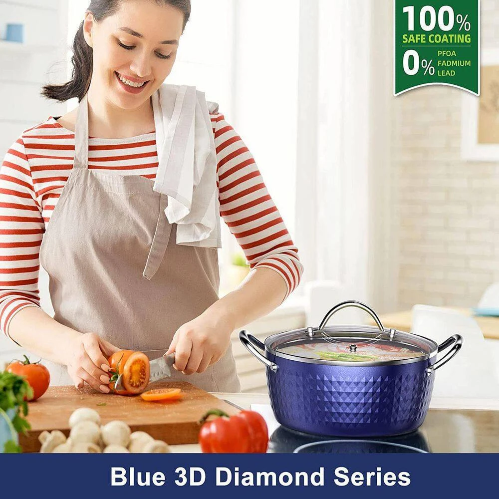 3.7 qt. Ceramics Cooking Soup Pot Small Round Nonstick Soup Pot with Lid by cadeninc - Image 8