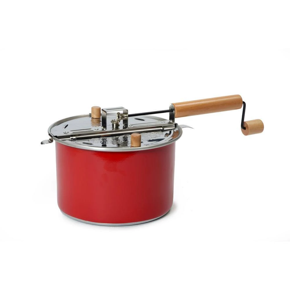6 qt. Aluminum Red Stovetop Popcorn Popper with 12-Days of Christmas Popcorn Seasoning Set by Whirley-Pop - Image 3