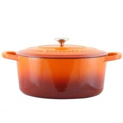 Artisan 7 Qt. Oval Enameled Cast Iron Dutch Oven with Lid by Crock-Pot