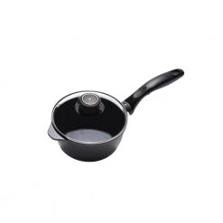 Classic Series 1.4 qt. Cast Aluminum Nonstick Sauce Pan in Gray with Glass Lid by Swiss Diamond