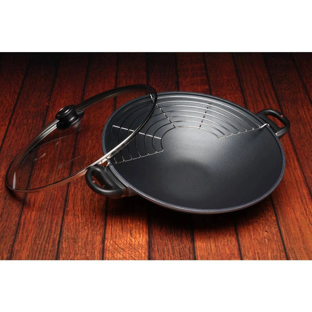 Induction Wok with Lid and Tempura Rack by Swiss Diamond - Image 3