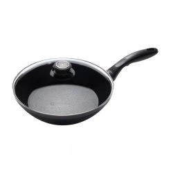Nonstick Edge Stir Fry Pan with Lid by Swiss Diamond