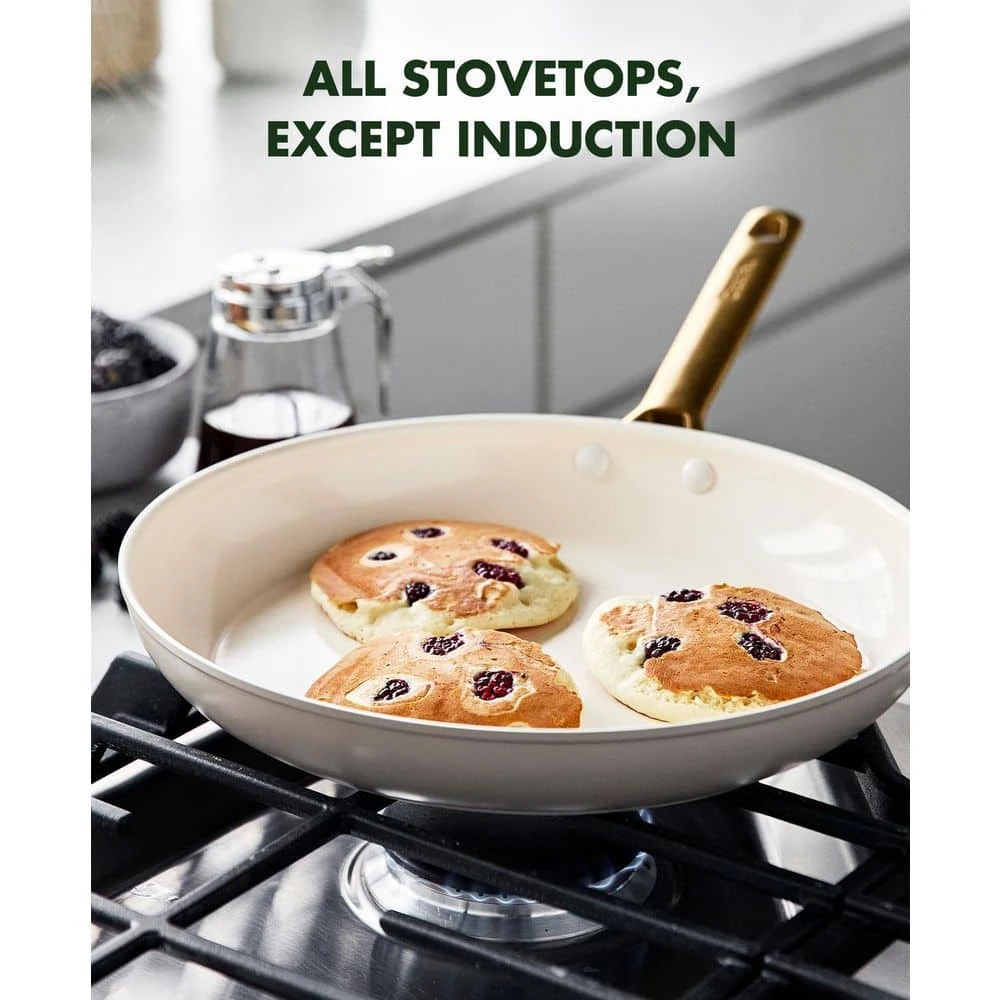 Reserve 2-Piece Heathy Ceramic Nonstick 10" and 12" Frying Pan Set in Taupe by GreenPan - Image 5