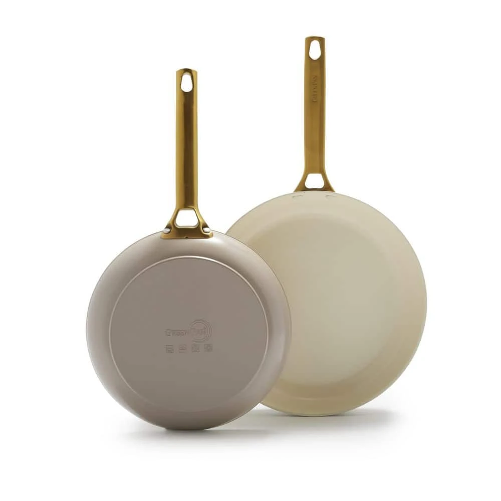 Reserve 2-Piece Heathy Ceramic Nonstick 10" and 12" Frying Pan Set in Taupe by GreenPan
