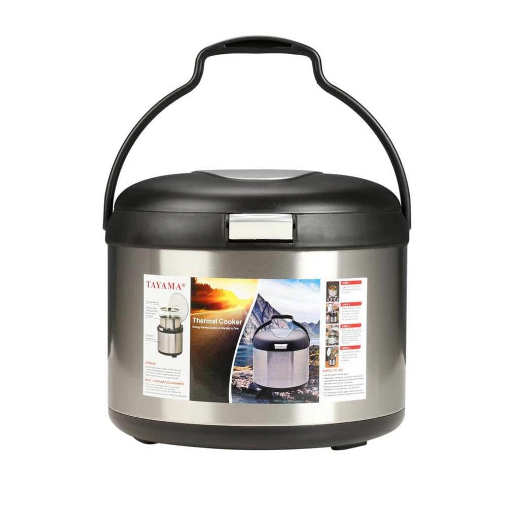 5 qt. Stainless Steel Energy-Saving Thermal Cooker Stock Pot in Black by Tayama - Image 2