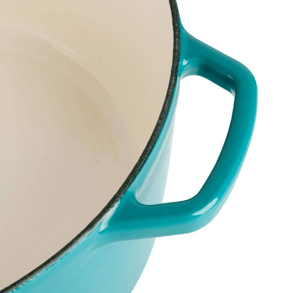 Savory Saffron 6 qt. Enameled Cast Iron Dutch Oven with Lid in Teal by Spice BY TIA MOWRY - Image 9