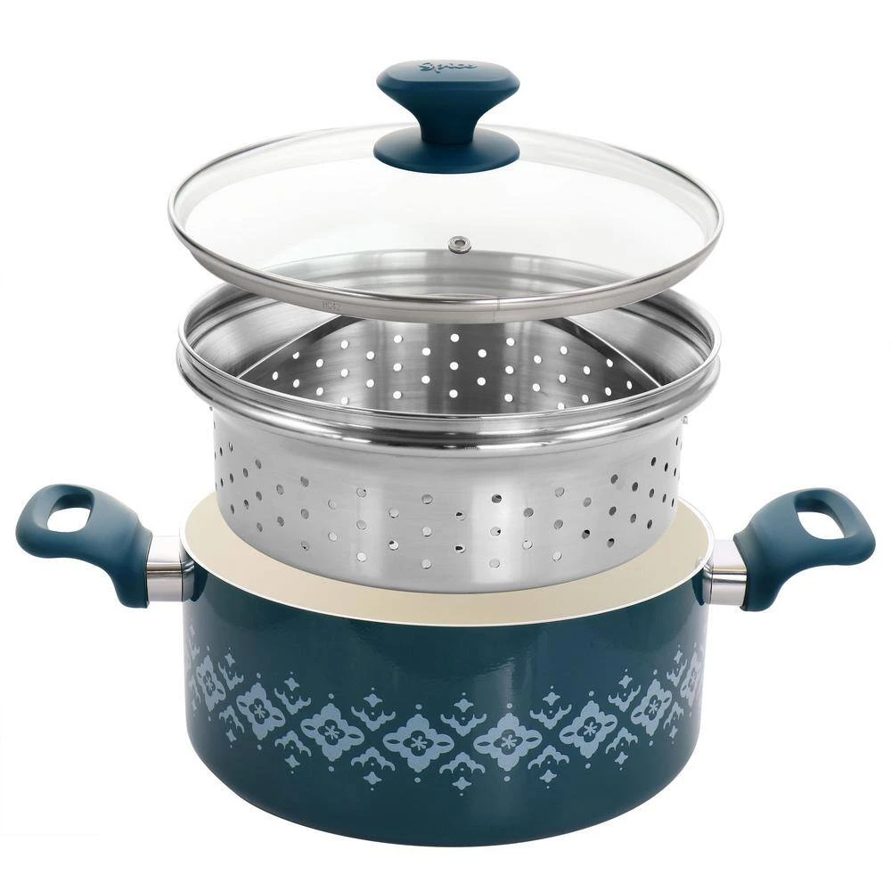 Savory Saffron 16-Piece Ceramic Nonstick Cookware Set in Teal by Spice BY TIA MOWRY - Image 5