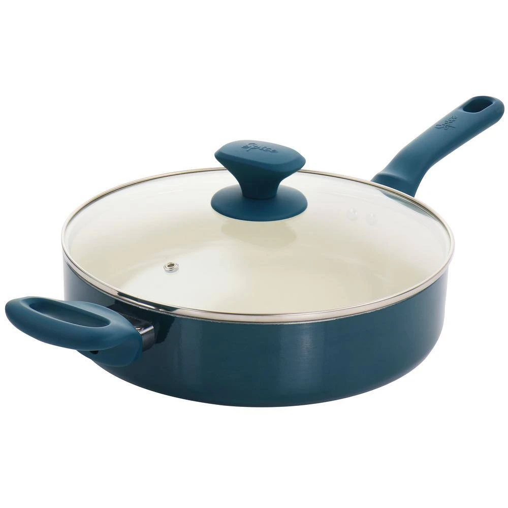 Savory Saffron 16-Piece Ceramic Nonstick Cookware Set in Teal by Spice BY TIA MOWRY - Image 4