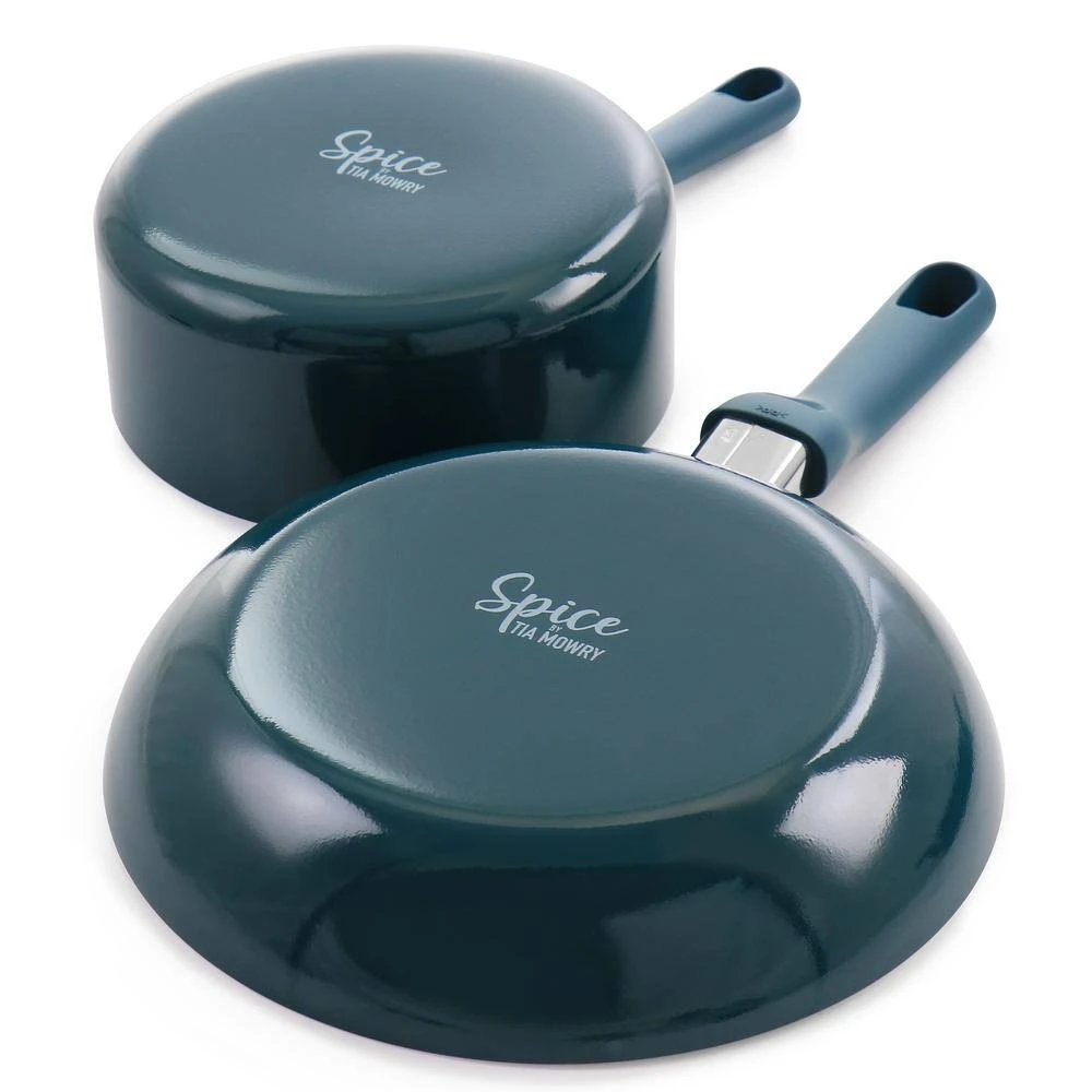 Savory Saffron 16-Piece Ceramic Nonstick Cookware Set in Teal by Spice BY TIA MOWRY - Image 10