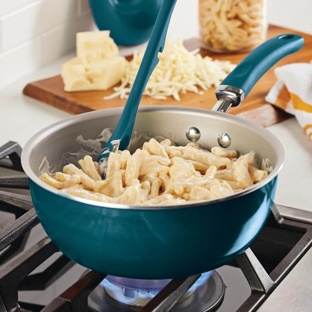10 in. Aluminum Nonstick Skillet Create Delicious in Teal Shimmer with Glass Lid by Rachael Ray - Image 9