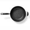 Medium 12.5 in. Black Aluminum Non-Stick Electric Coil / Electric Smooth Top / Gas / Induction Wok with Helping Handle by THE ROCK by Starfrit