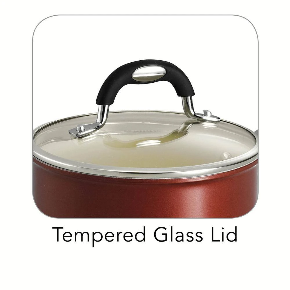 Style Ceramica 1.5 qt. Aluminum Ceramic Nonstick Sauce Pan in Copper with Glass Lid by Tramontina - Image 3