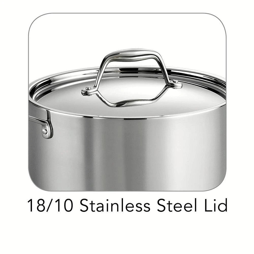 Gourmet Tri-Ply Clad 6 qt. Stainless Steel Sauce Pot with Lid by Tramontina - Image 5