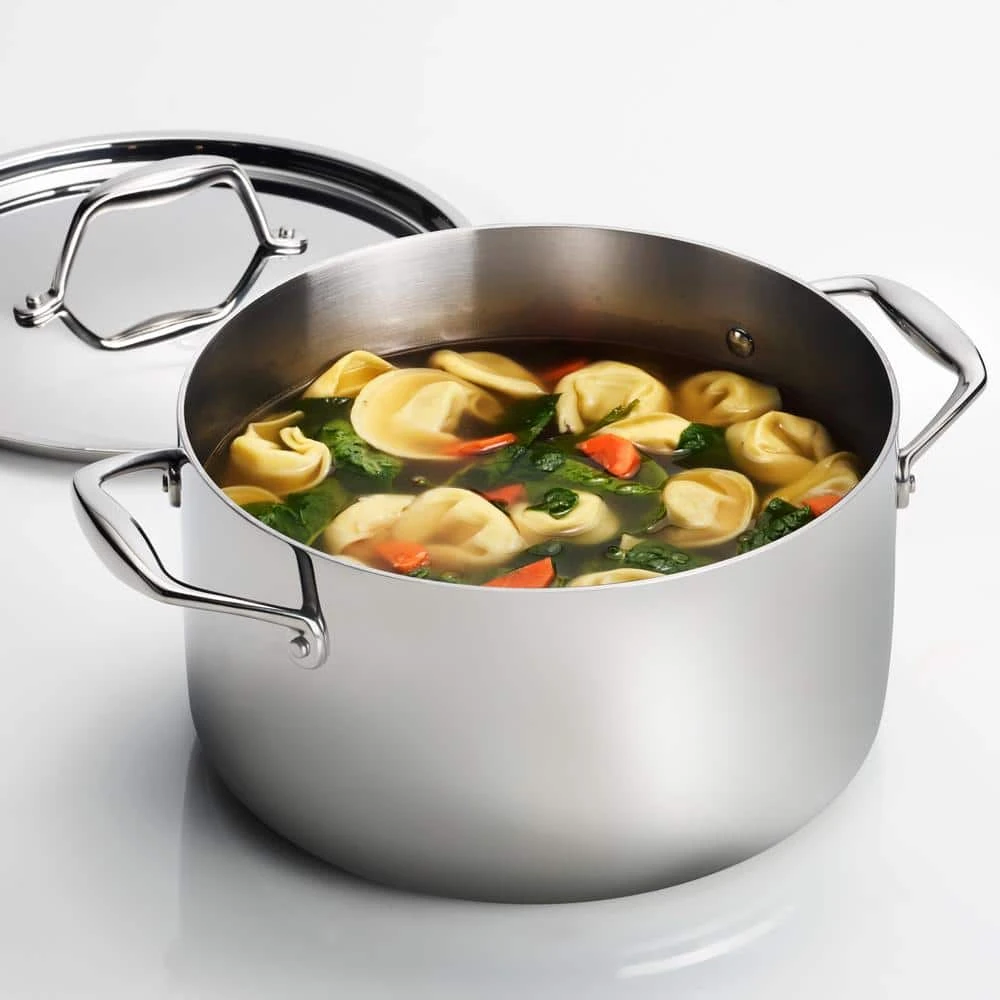 Gourmet Tri-Ply Clad 6 qt. Stainless Steel Sauce Pot with Lid by Tramontina - Image 3