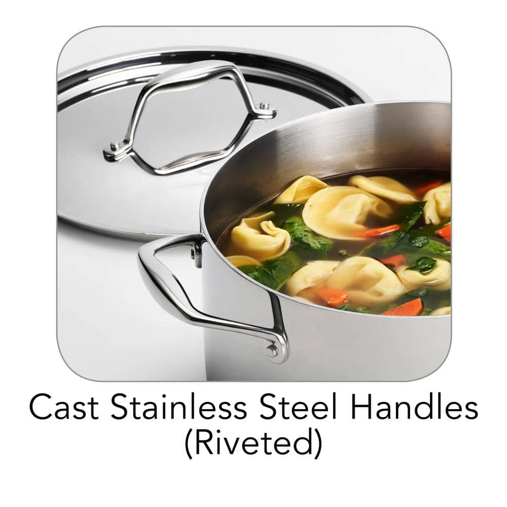 Gourmet Tri-Ply Clad 6 qt. Stainless Steel Sauce Pot with Lid by Tramontina - Image 6